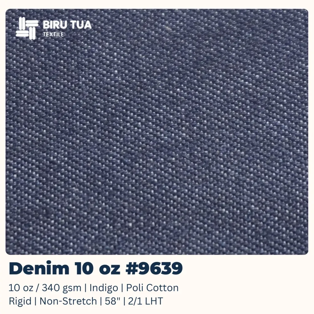 Kain Denim 10 oz Kualitas Garmen Premium Biru Tua Textile