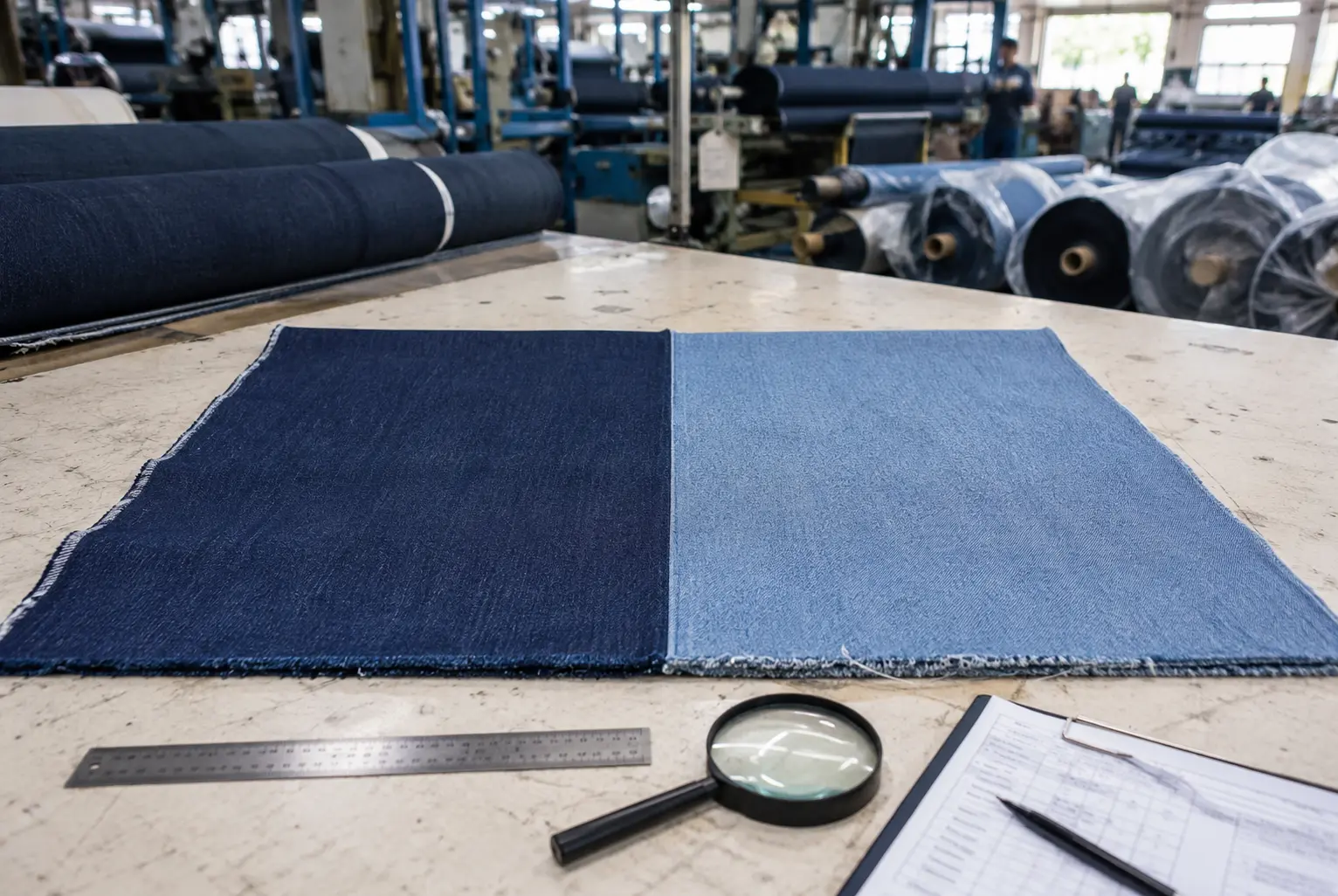 perbandingan poly cotton denim vs cotton untuk konveksi